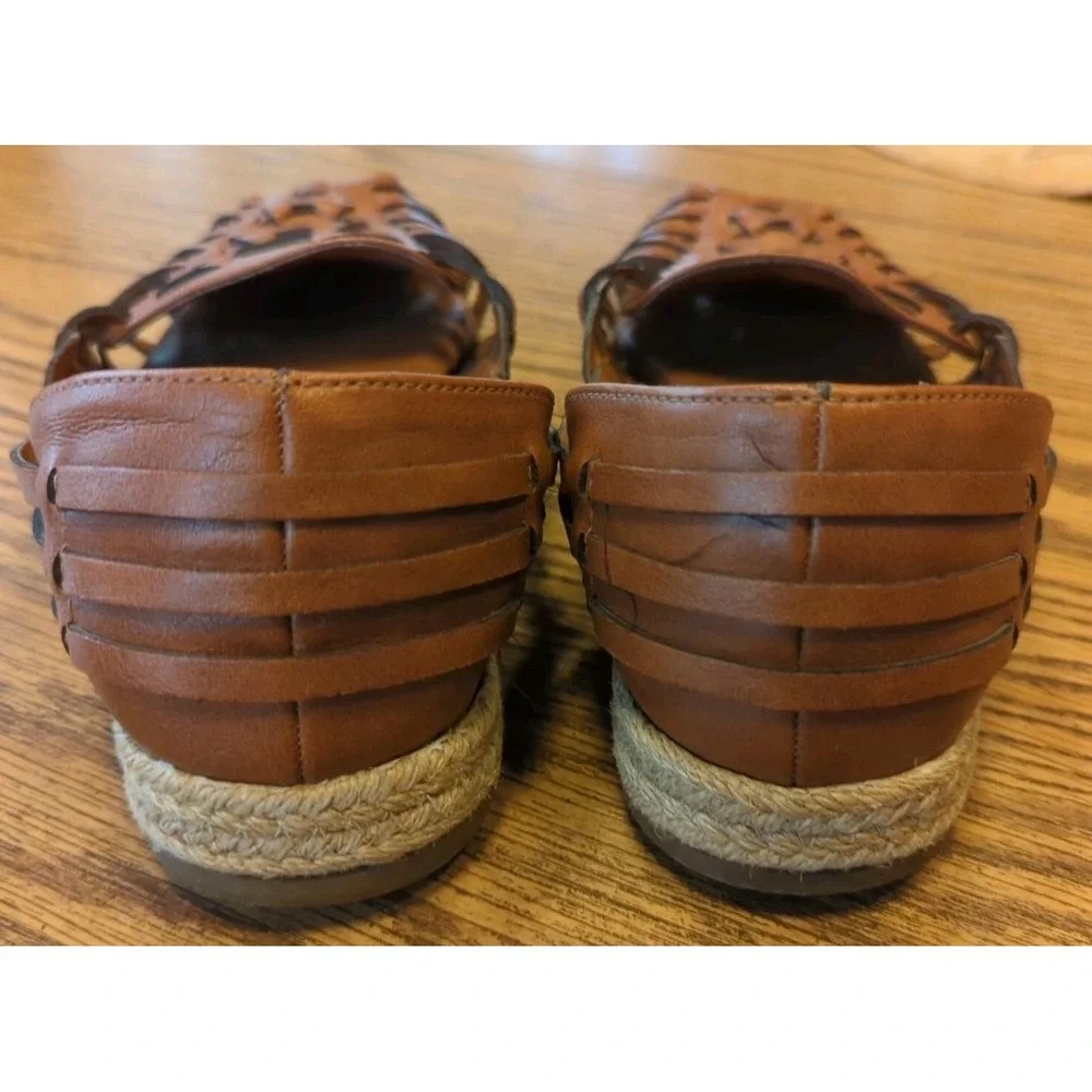 Vintage Sam & Libby Brown Woven Slip On Hurache Espedrille Sandals Size‎ 8 M
